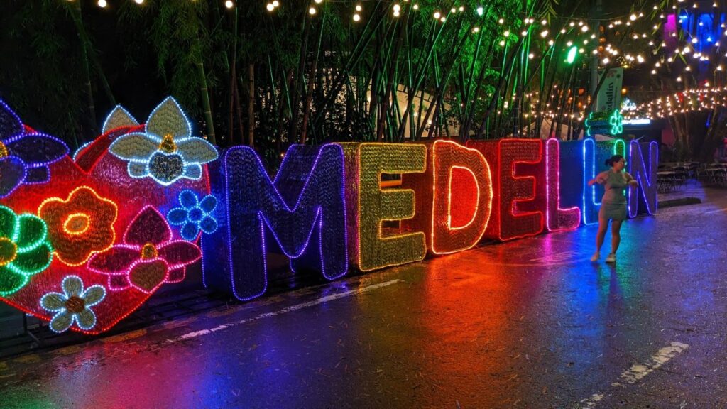 medellin lighted sign