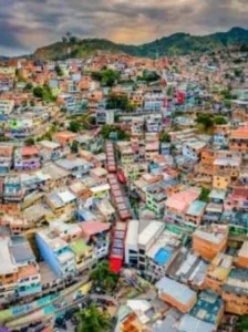 escalators and view of comuna 13