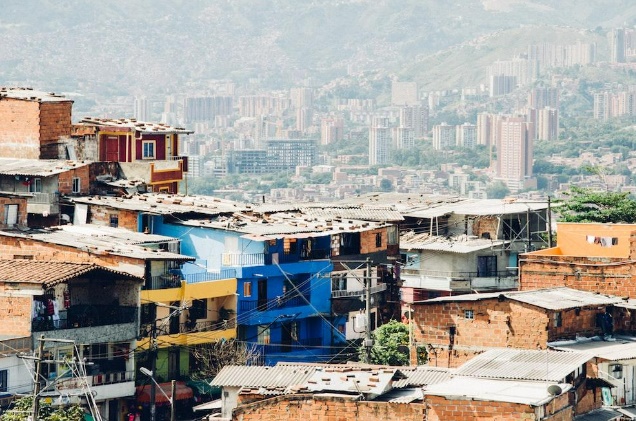 view of a narco neighborhood in medellin