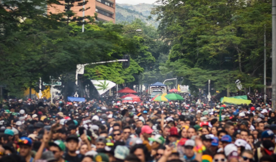 Marijuana march in Medellin Colombia 2024