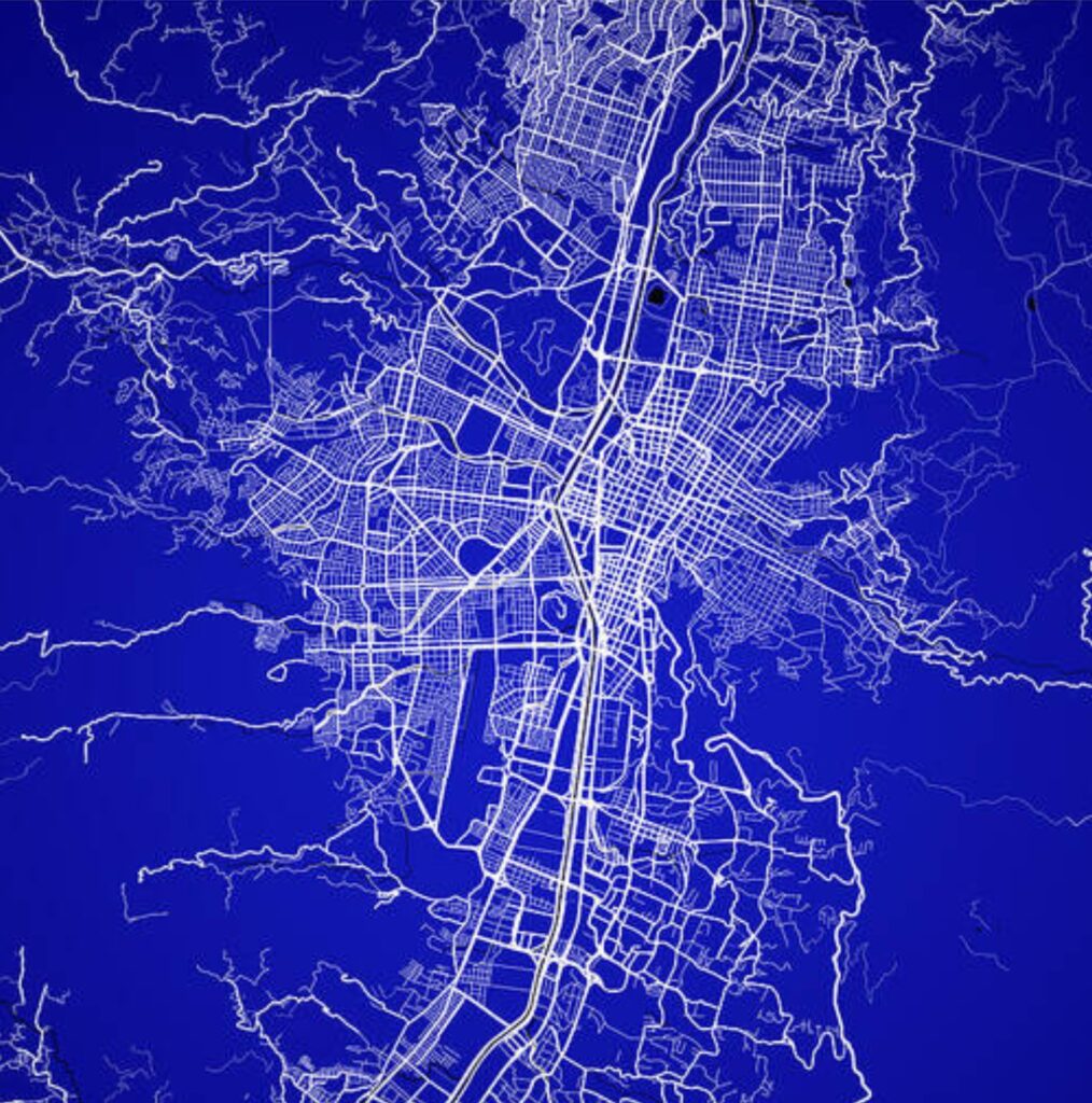 road grid of Medellin